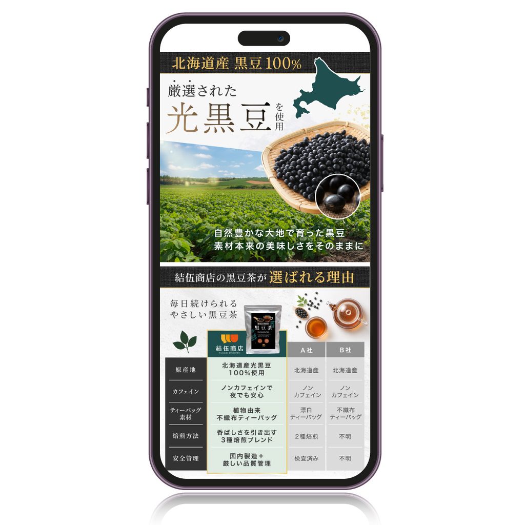 Amazonカタログ制作：黒豆茶１
